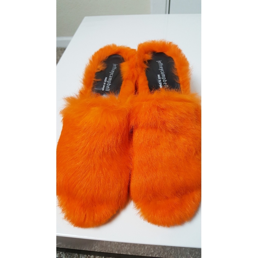 💛💛Jeffrey Campbell💛💛💛Orange Fur Heels💛💛💛